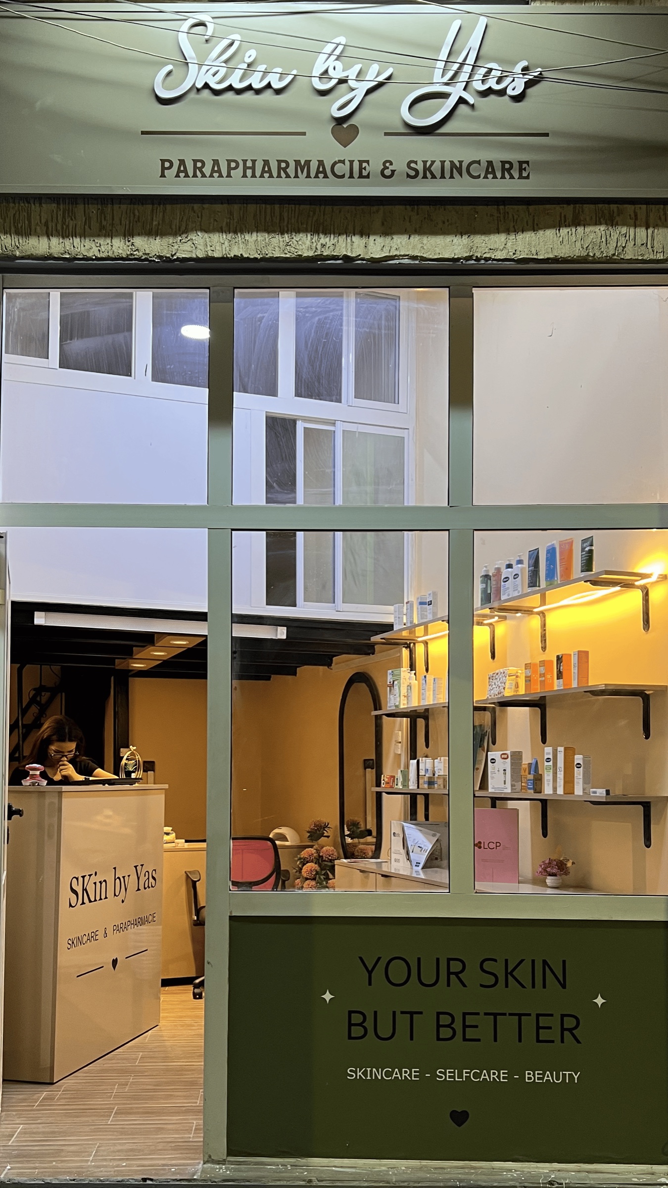 Façade de la boutique Skin by Yas à Agadir